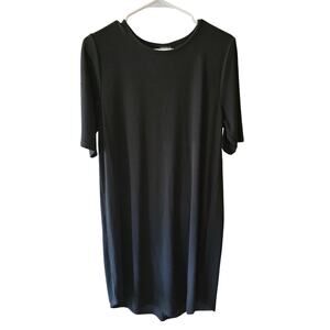 Torrid Midi Dress 1x Womens Plus Size Black Short Sleeve Basic Stretchy Normcore